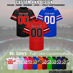 Custom Football Jersey Personalized Stitched Name Number Team Logo Game Customize Football Mesh Shirt Fan Gift for Men Women Youth Sports