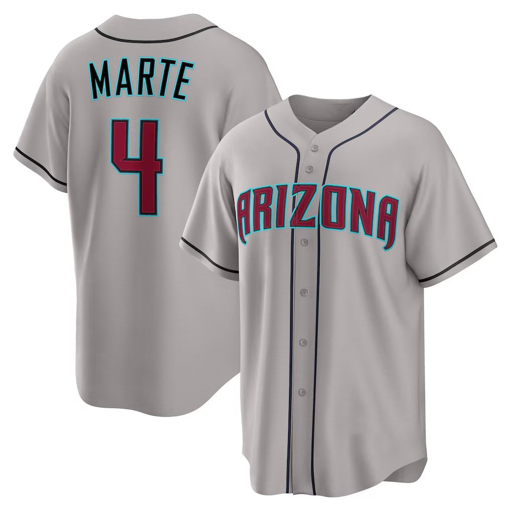 Arizona Diamondbacks #4 Ketel Marte Gray MAROU Road Replica Jersey