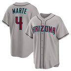 Arizona Diamondbacks #4 Ketel Marte Gray MAROU Road Replica Jersey