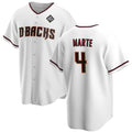 Arizona Diamondbacks #4 Ketel Marte White MAROU 2023 World Series Cool Base Stitched Jersey