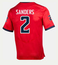 #2 Shedeur Sanders Red J.State Tigers Under Armour Team Wordmark Replica Football Jersey  Red Stitched American College Jerseys