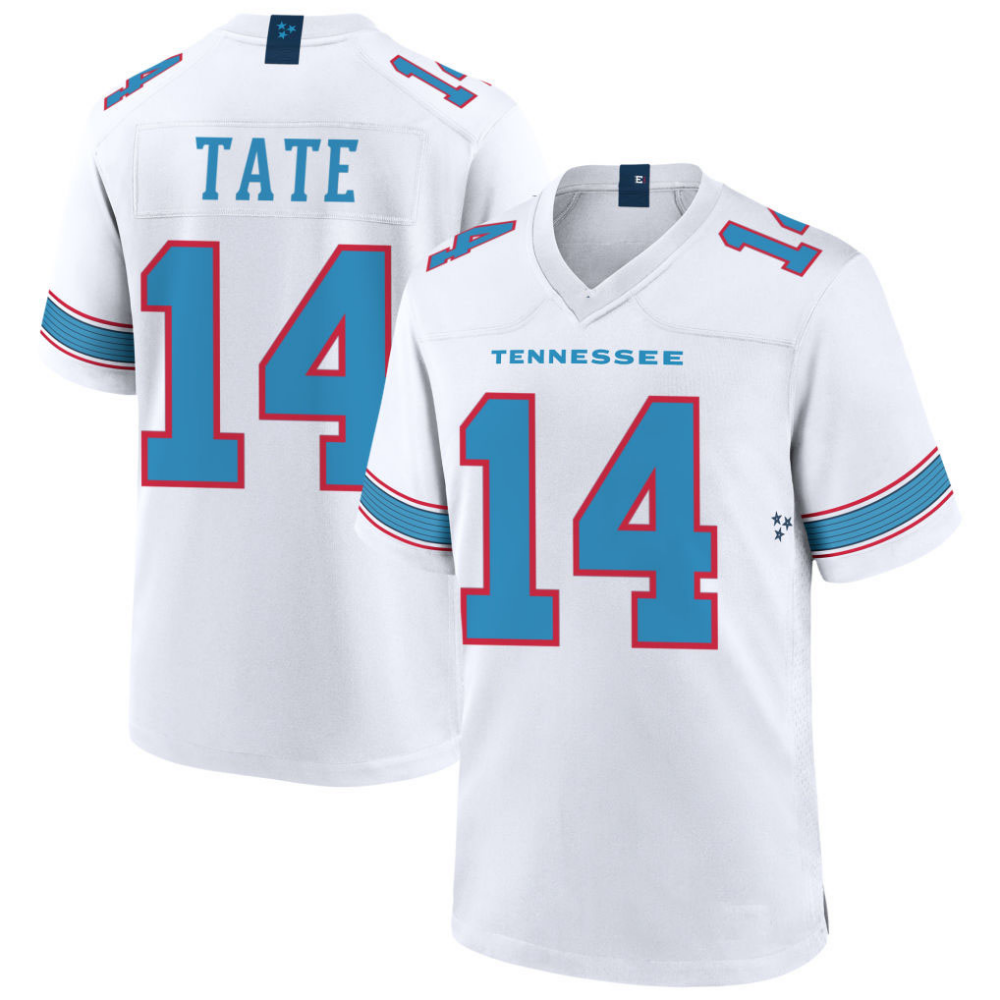 Carnell Tate Titans #14 White Game Stitched Football Jersey