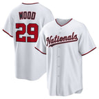 Washington Nationals #29 James Wood White MAROU Home Replica Jersey
