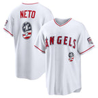 Los Angeles Angels #9 Zach Neto USA 250 Fourth of July Stadium Jersey - White Puhics