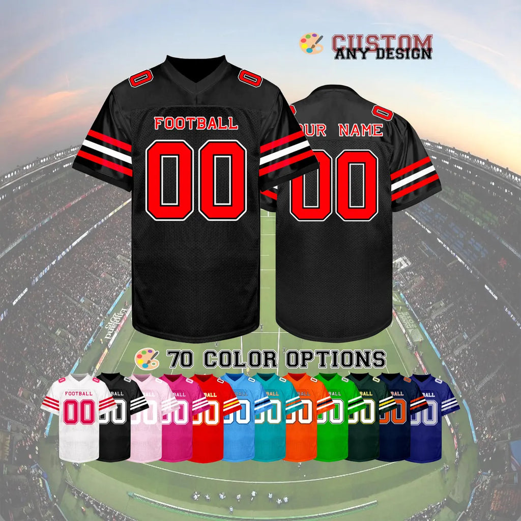 Custom Football Jersey Personalized Stitched Name Number Team Logo Game Training Shirt Fan Gift for Men Women Youth Sports Uniform