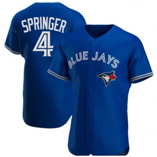 Toronto Blue Jays #4 George Springer Royal MAROU Flex Base Stitched Jersey