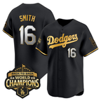 Los Angeles Dodgers Black Gold 2025 Back-To-Back World Series Baseball Jerseys