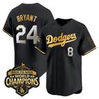 Los Angeles Dodgers Black Gold 2025 Back-To-Back World Series Baseball Jerseys