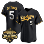 Los Angeles Dodgers Black Gold 2025 Back-To-Back World Series Baseball Jerseys