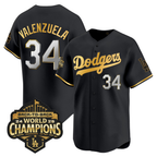 Los Angeles Dodgers Black Gold 2025 Back-To-Back World Series Baseball Jerseys