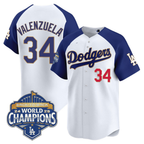 Los Angeles Dodgers White Blue 2025 Back-To-Back World Series Baseball Jerseys
