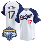 Los Angeles Dodgers White Blue 2025 Back-To-Back World Series Baseball Jerseys