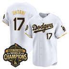 Los Angeles Dodgers White Gold 2025 Back-To-Back World Series Baseball Jerseys