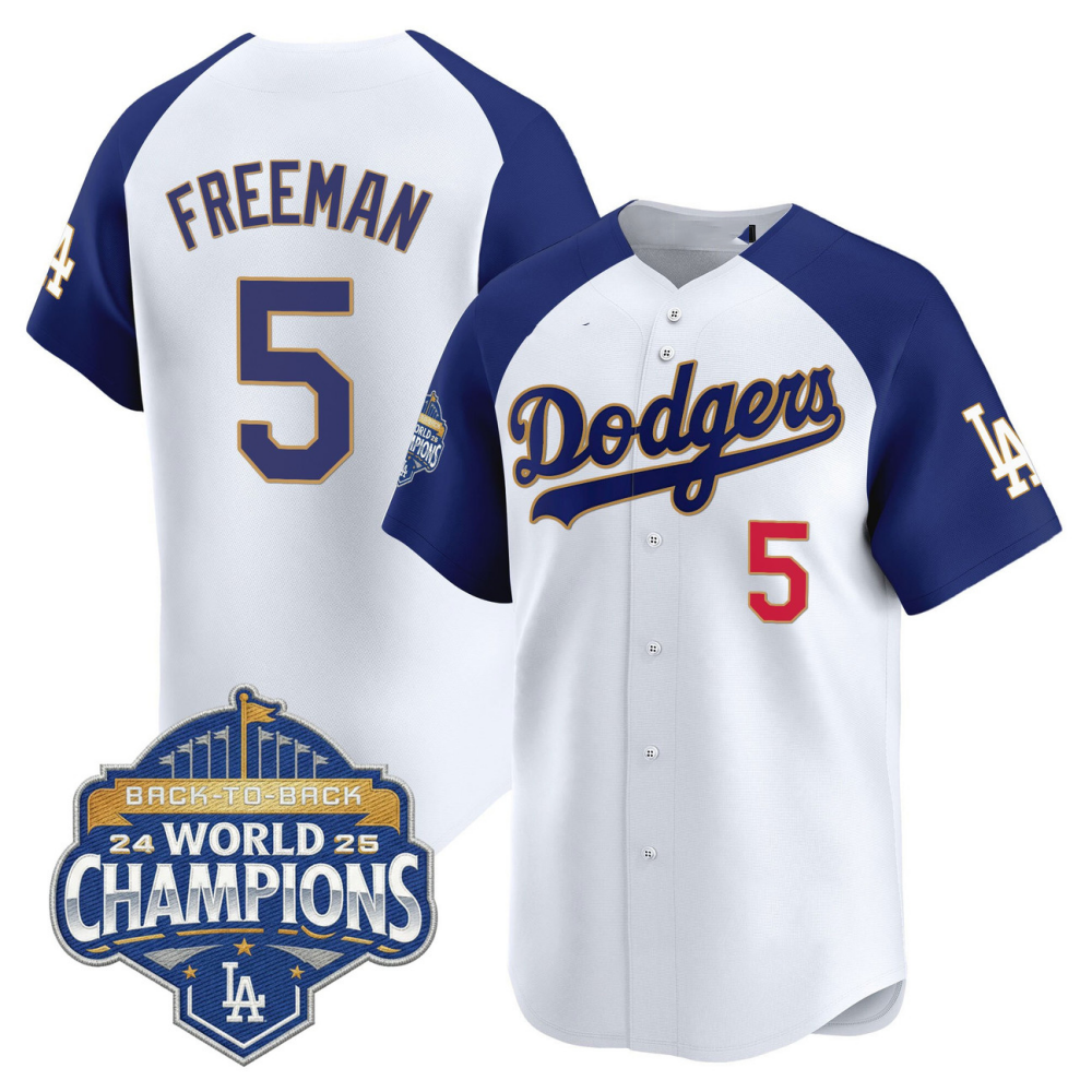Los Angeles Dodgers White Blue 2025 Back-To-Back World Series Baseball Jerseys