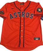 Men's Houston Astros #44 Yordan Alvarez Orange Team Logo Fashion Stitched 2022 World Series Champions Patch Baseball Jerseys