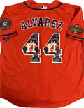 Men's Houston Astros #44 Yordan Alvarez Orange Team Logo Fashion Stitched 2022 World Series Champions Patch Baseball Jerseys
