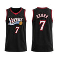PH.76ers #7 Jaylen Brown Black Stitched American Basketball Jersey