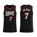 PH.76ers #7 Jaylen Brown Black Stitched American Basketball Jersey