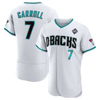 Arizona Diamondbacks #7 Corbin Carroll White MAROU 2023 World Series Flex Base Stitched Jersey