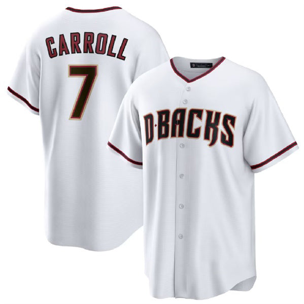 Arizona Diamondbacks #7 Corbin Carroll White MAROU Cool Base Stitched Jersey 2