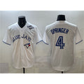 Toronto Blue Jays #4 George Springer White MAROU 2025 World Series Home Cool Base Stitched Jersey