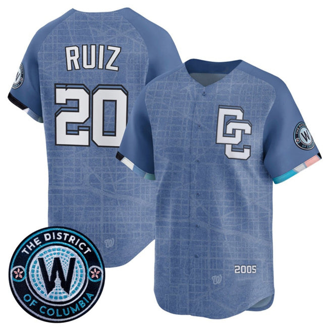 Washington Nationals #20 Keibert Ruiz Blue MAROU 2025 City Connect Limited Stitched Jersey