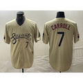 Arizona Diamondbacks #7 Corbin Carroll Number 2021 Gold MAROU City Connect Cool Base Stitched Jerseys