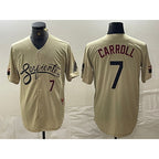 Arizona Diamondbacks #7 Corbin Carroll Number 2021 Gold MAROU City Connect Cool Base Stitched Jerseys