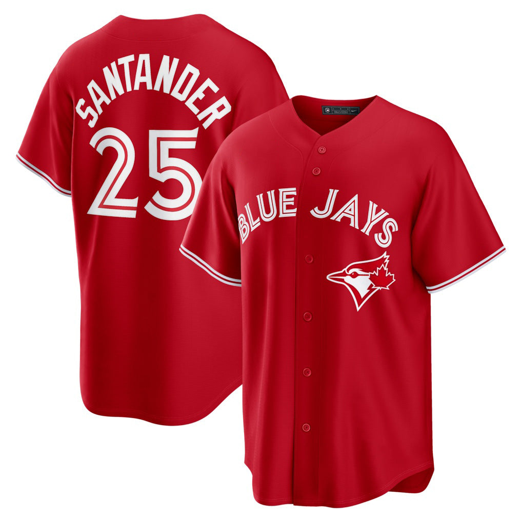 Toronto Blue Jays #25 Anthony Santander Red MAROU Canada Day Replica Jersey