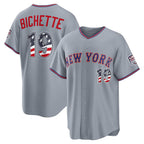 New York Mets #19 Bo Bichette USA 250 Fourth of July Road Stadium Jersey - Gray Puhics