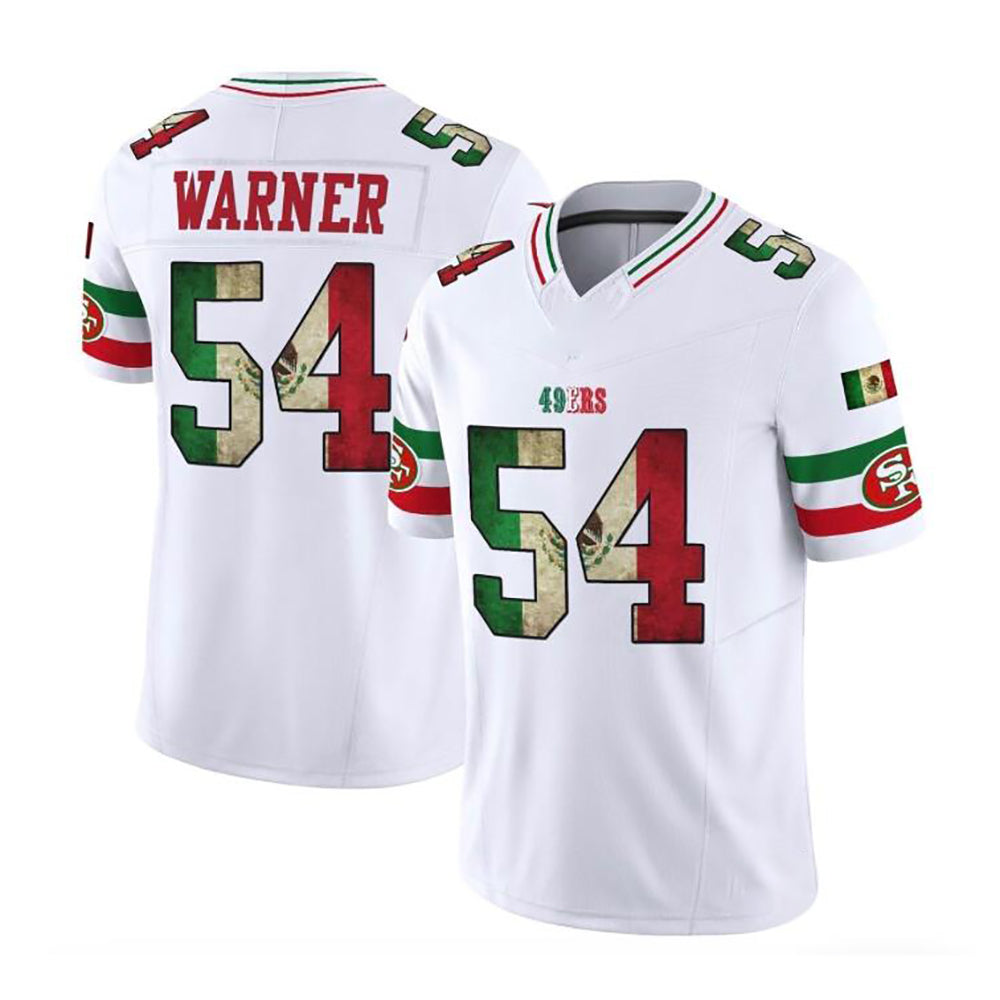 SF.49ers #54 Fred Warner Mexico Vapor Limited F.U.S.E. Football Stitched Jersey
