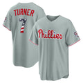 Philadelphia Phillies #7 Trea Turner USA 250 Fourth of July Road Stadium Jersey - Gray Puhics