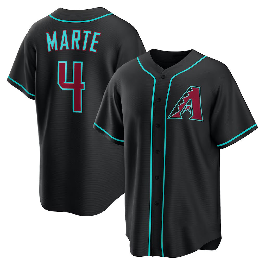 Arizona Diamondbacks #4 Ketel Marte Black MAROU Alternate Replica Jersey