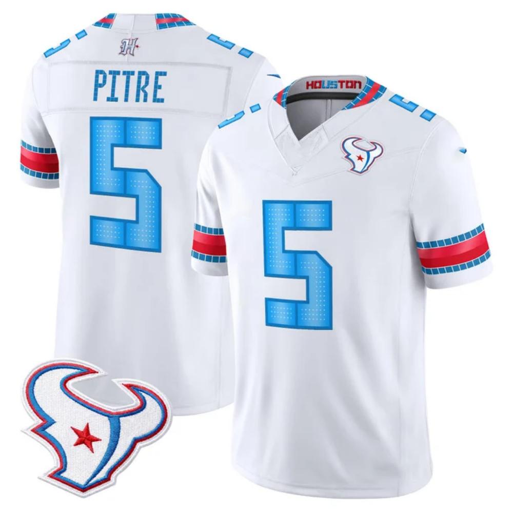 H.Texans #5 Jalen Pitre White 2026 Rivalries Collection Limited Football Stitched Jersey