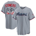 Miami Marlins #28 Kyle Stowers USA 250 Fourth of July Road Stadium Jersey - Gray Puhics