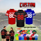 Custom Football Jersey Personalized Stitched Name Number Team Logo Game Customize Football Mesh Shirt Fan Gift for Men Women Youth Sports