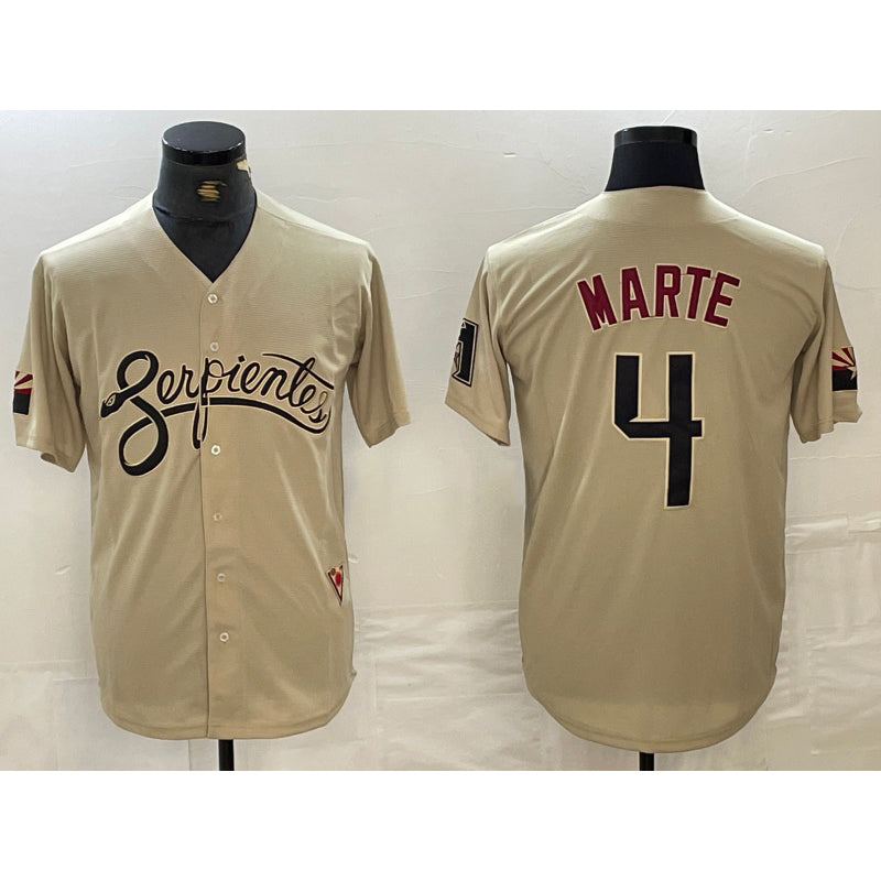 Arizona Diamondback #4 Ketel Marte 2021 Gold MAROU City Connect Cool Base Stitched Jersey