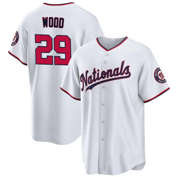 Washington Nationals #29 James Wood White MAROU 2024 Home Limited Stitched Jersey