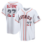 Houston Astros #27 Jose Altuve USA 250 Fourth of July Home Stadium Jersey - White Puhics