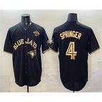 Toronto Blue Jays #4 George Springer Black Gold MAROU 2025 American League Champions Limited Stitched Jersey