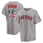 Boston Red Sox #16 Jarren Duran USA 250 Fourth of July Road Stadium Jersey - Gray Puhics