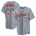 Detroit Tigers #29 Tarik Skubal USA 250 Fourth of July Road Stadium Jersey - Gray Puhics