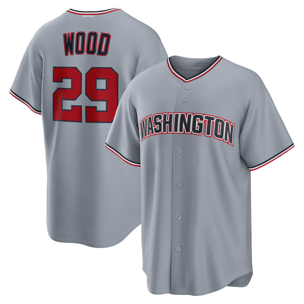 Washington Nationals #29 James Wood Gray MAROU Road Replica Jersey