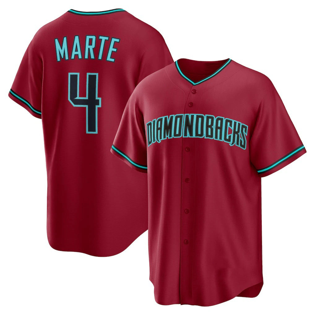 Arizona Diamondbacks #4 Ketel Marte Red MAROU Alternate 2 Replica Jersey
