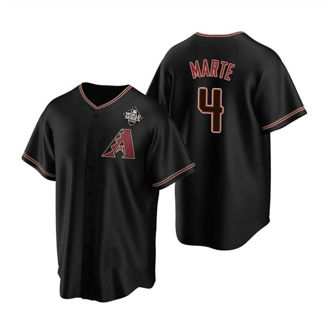 Arizona Diamondbacks #4 Ketel Marte Black MAROU 2023 World Series Cool Base Stitched Jersey