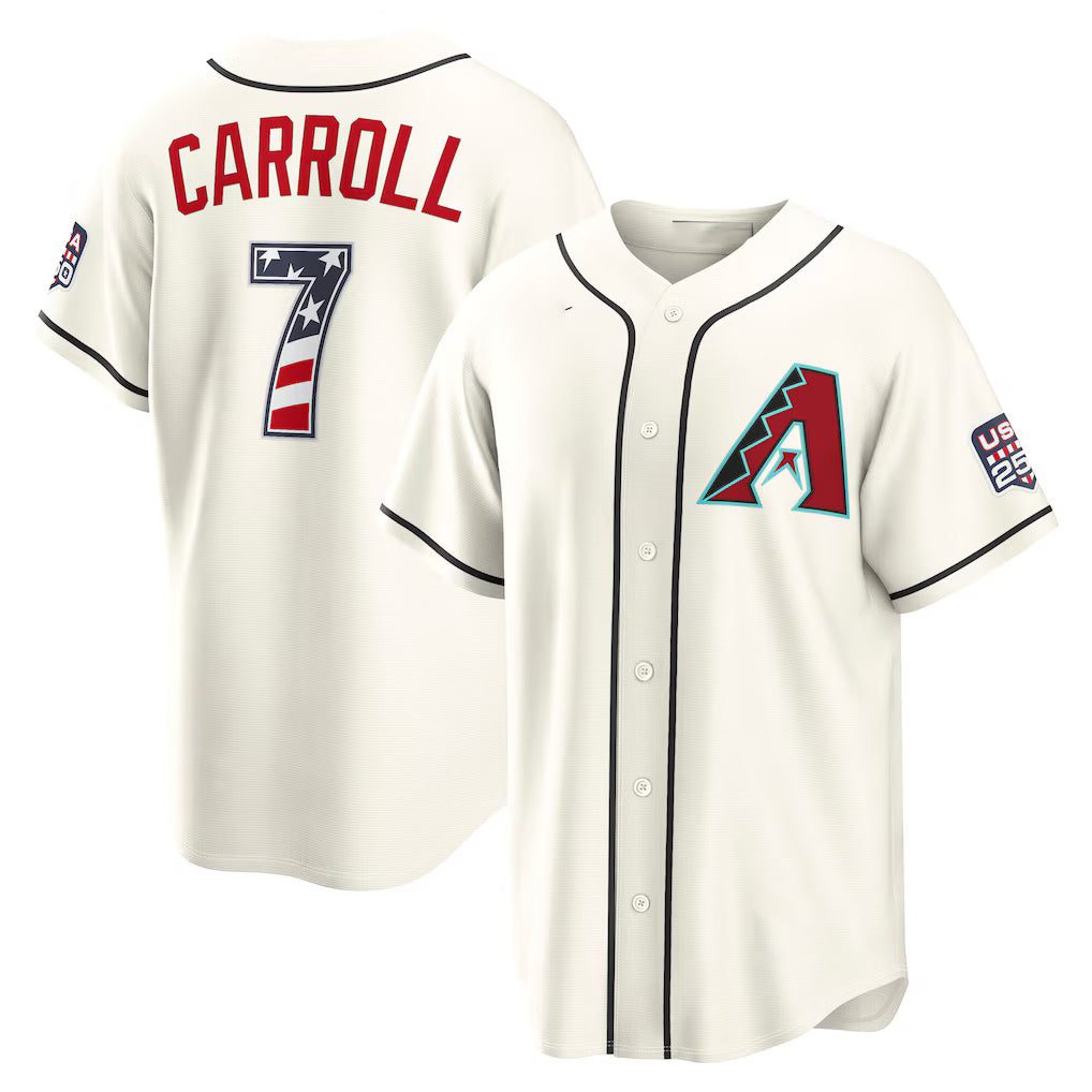 Arizona Diamondbacks #7 Corbin Carroll USA 250 Fourth of July Home Stadium Jersey - Cream Puhics