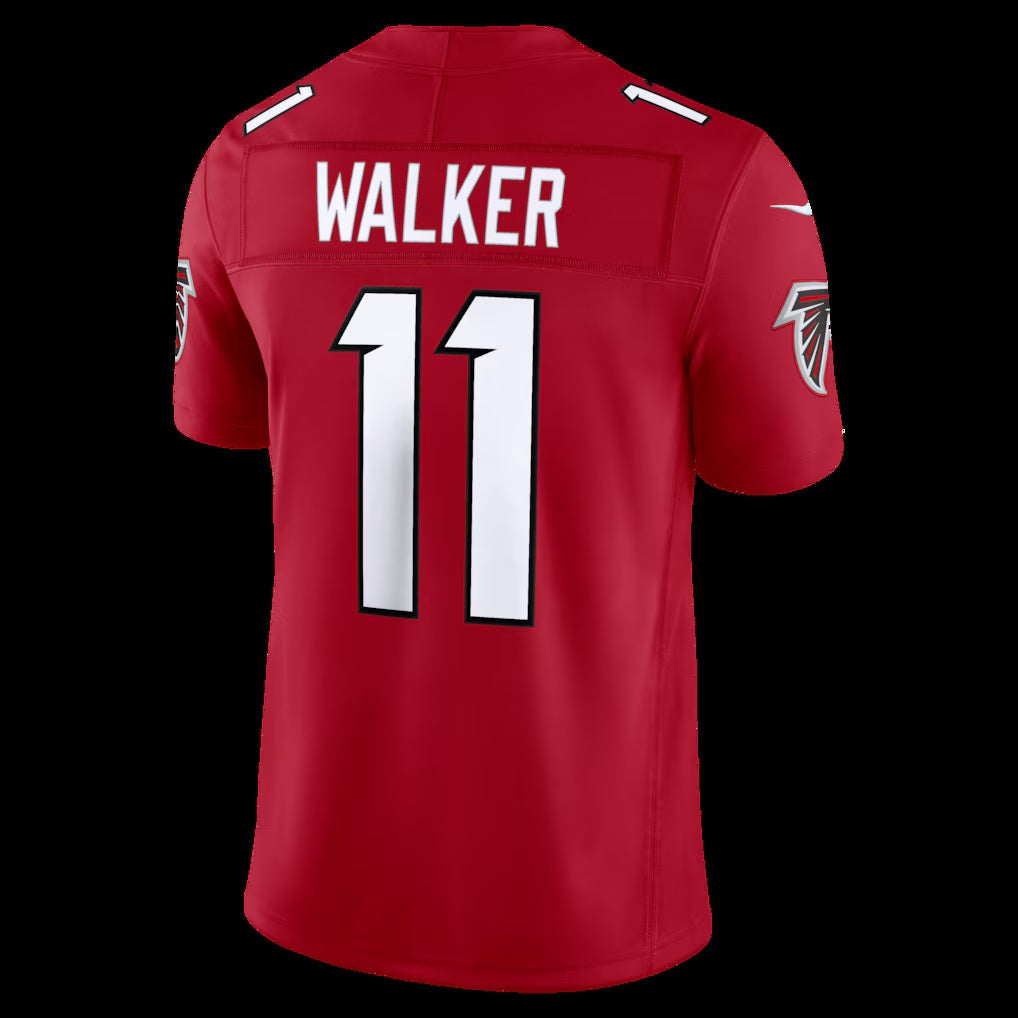 A.Falcons #11 Jalon Walker Red Vapor F.U.S.E. Sewn Down Limited Stitched Football American Jersey