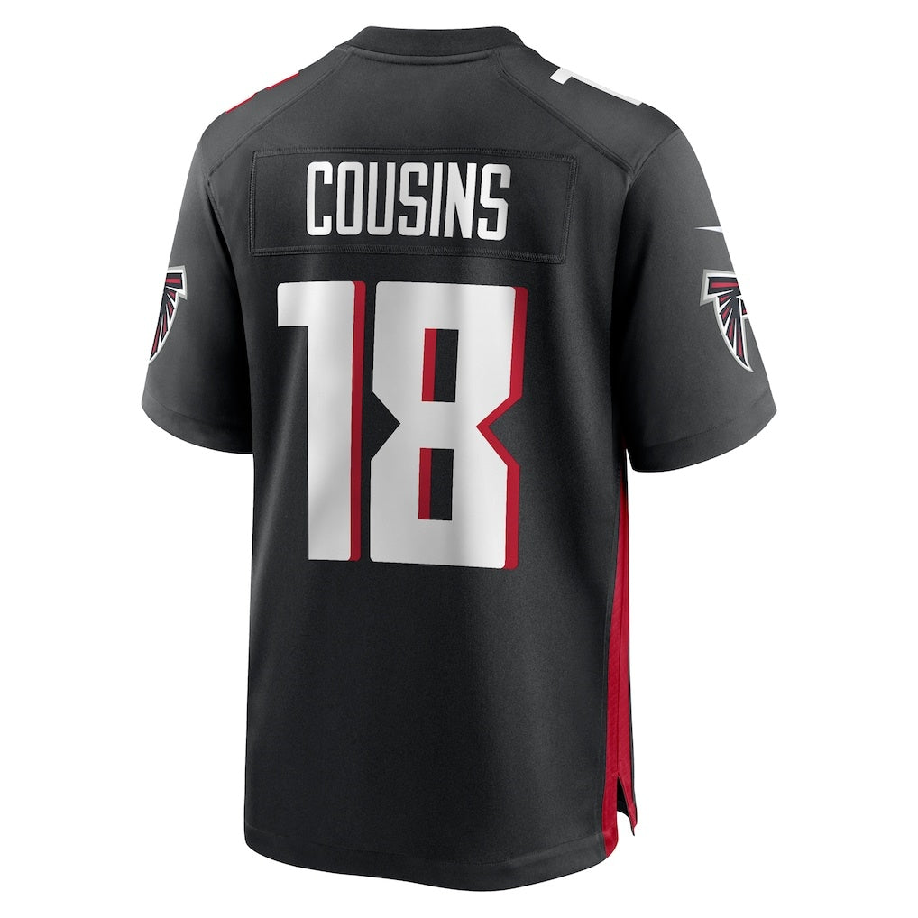 A.Falcons #18 Kirk Cousins Black Game Player Stitched Football American Jersey