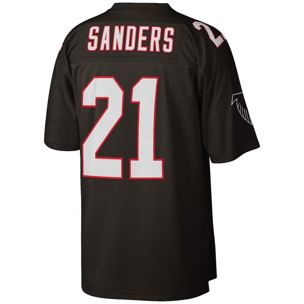 A.Falcons #21 Deion Sanders Mitchell & Ness Black Big & Tall Retired Player Replica Stitched Football American Jersey