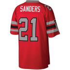 A.Falcons #21 Deion Sanders Mitchell & Ness Red Legacy Replica Stitched Football American Jersey